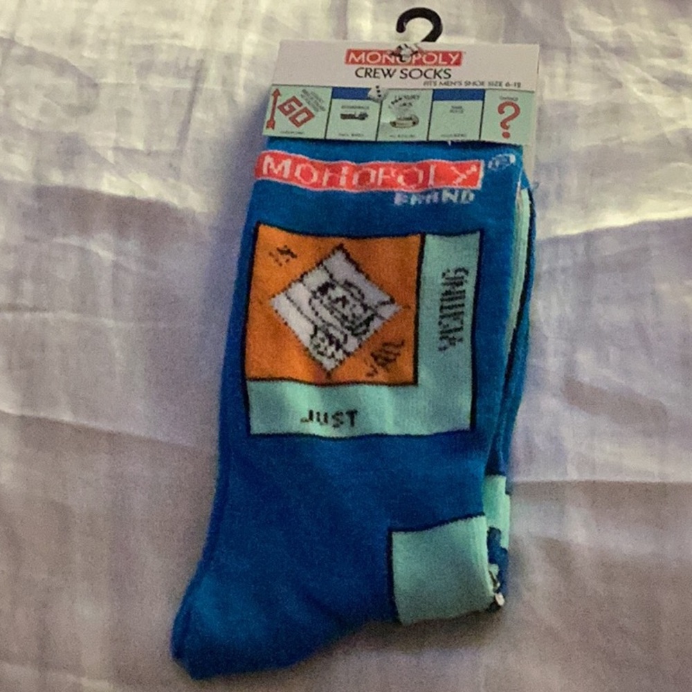 NWT Monopoly Unisex Socks Brand New With Tags Fun To Wear